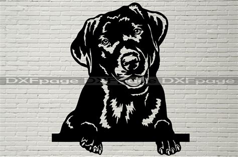 Black Labrador SVG Silhouettes Dxf Dog Peeking SVG for - Etsy