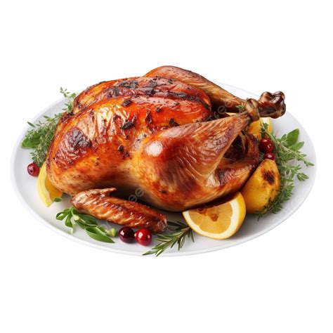 Plate With Thanksgiving Day Roast Turkey, Close Up, Christmas Turkey ...