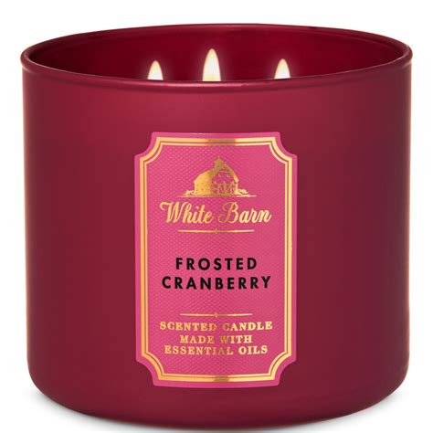 Bath And Body Works White Barn 3 Wick Candle - Frosted Cranberry | Scented Candles | For The ...