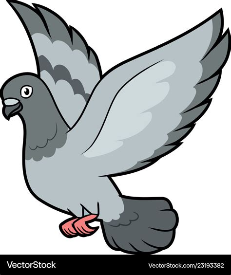 A flying pigeon Royalty Free Vector Image - VectorStock
