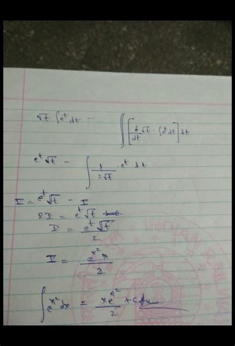 integral of e raised to power x square - Maths - Integrals - 1660517 ...