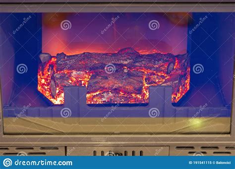 Fireplace Electric Interior Design In The Room, In The House Royalty-Free Stock Photo ...