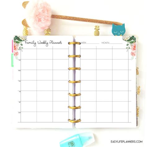 Family Organizer Printable Agenda for Mini Happy Planner | Etsy | Mini happy planner, Weekly ...