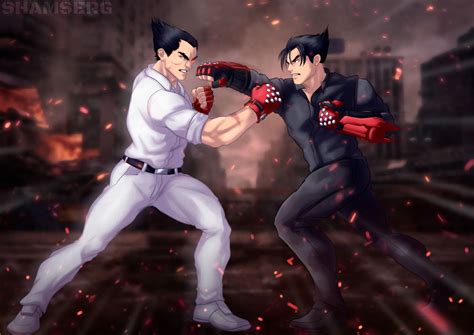 Tekken - Kazuya vs Jin by shamserg on DeviantArt