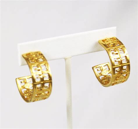 Givenchy Gold Logo Hoop Earrings – Estatebeads