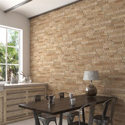 Michigan Ocre Rustic Brick Effect Tiles - 170 x 520mm