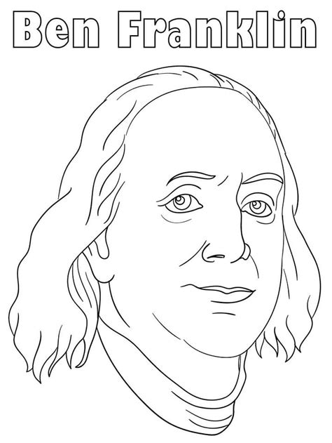 Benjamin Franklin to Print Coloring Page - Free Printable Coloring ...