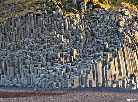 Basalt columns at the beach of Vík í Mýrdal ...