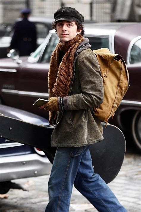 Timothee Chalamet Channels Bob Dylan in 1st Set Photos From Biopic