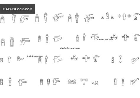 Basin mixer taps CAD blocks free download