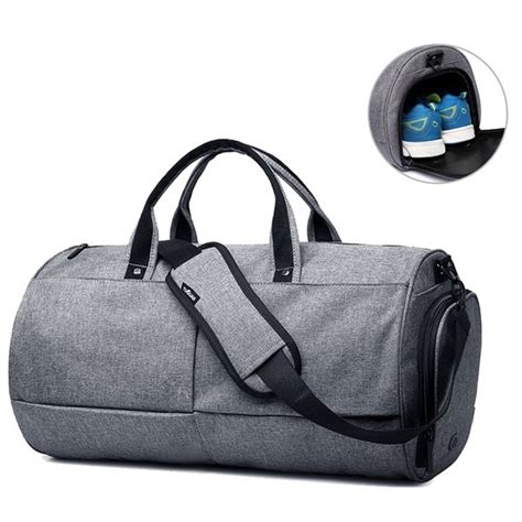 Gym Bag with Shoes Compartment - Z-Gray - CF12O6E55LD