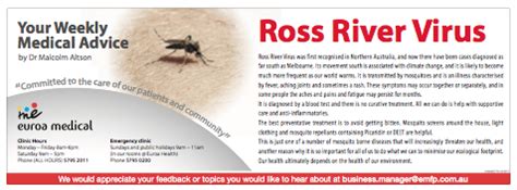 Ross River Virus - Euroa Medical Family Practice | Doctors in Euora VIC