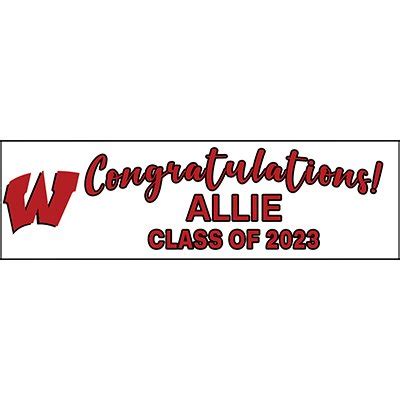 Westside High School Graduation Banner, W Logo | Mangelsen's