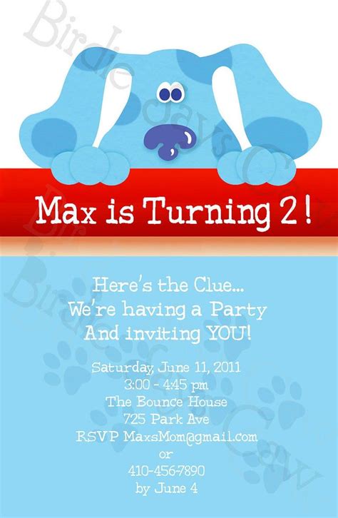 Blues Clues Birthday Invitation Template