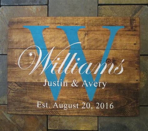 Wedding Established Wood Sign Gift for Couple Custom Name