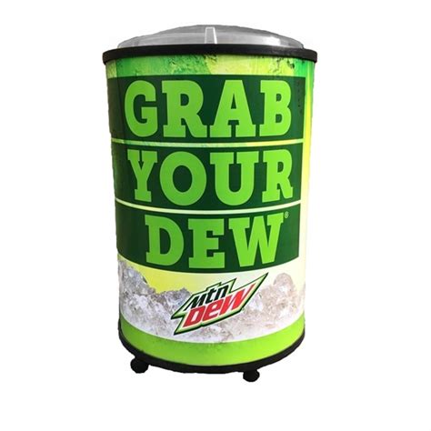 Round Cooler with Mountain Dew logo