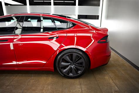 Red Tesla Model S - Premium Ceramic Window Tint, PPF, Ceramic Coating and More