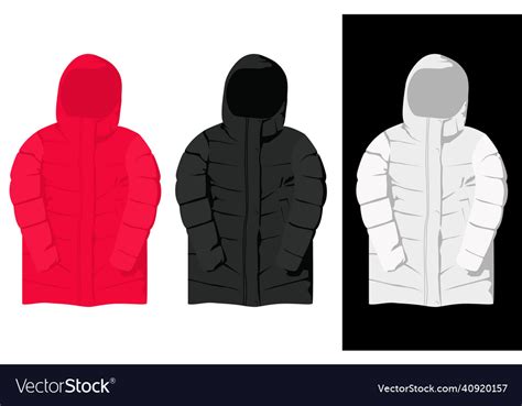 Winter jacket realistic design template Royalty Free Vector