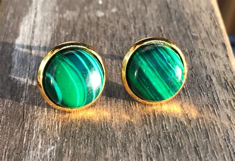 Malachite earrings. Malachite stud earrings malachite post | Etsy