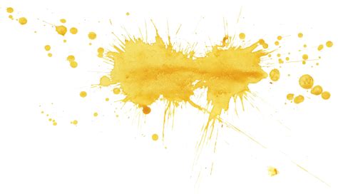 Transparent Background Yellow Ink Splash