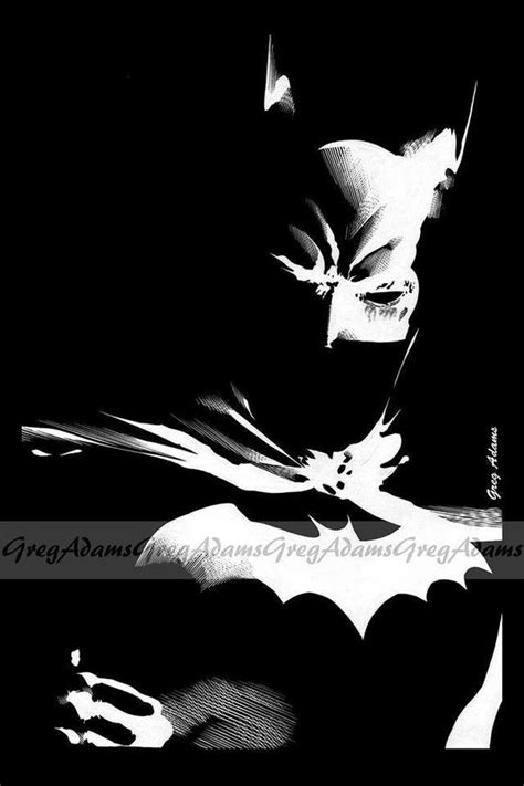 Batman Black and White 12 X 18 Comic Book Art Print by - Etsy