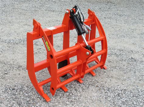 48″ Compact Tractor Root Rake Clam Grapple Attachment Fits Skid Steer Quick Attach – Skid Steer ...