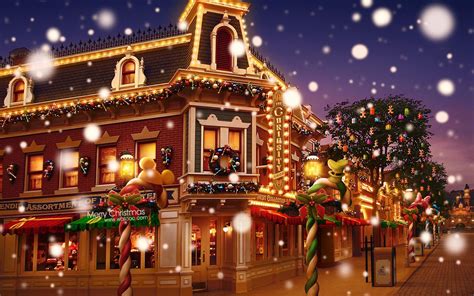 Dream Christmas Town - Disneyland colorful Christmas wallpaper ...