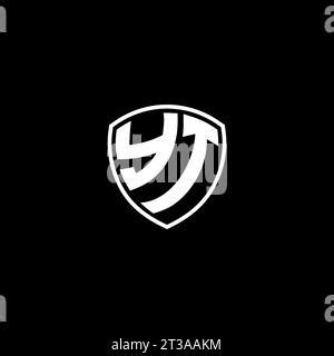 Initial YT logo with shield, esport gaming logo monogram style vector graphic Stock Vector Image ...