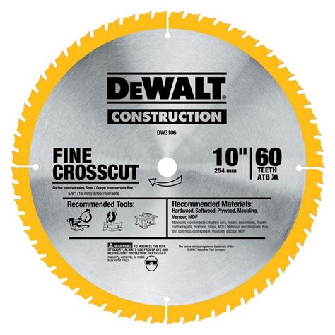 DEWALT 10-in 60-Tooth Carbide Table Saw Blade at Lowes.com