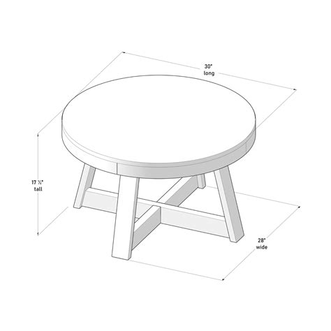 Plank+Beam Classic Round Coffee Table, 30 Inch Farmhouse Coffee Table ...