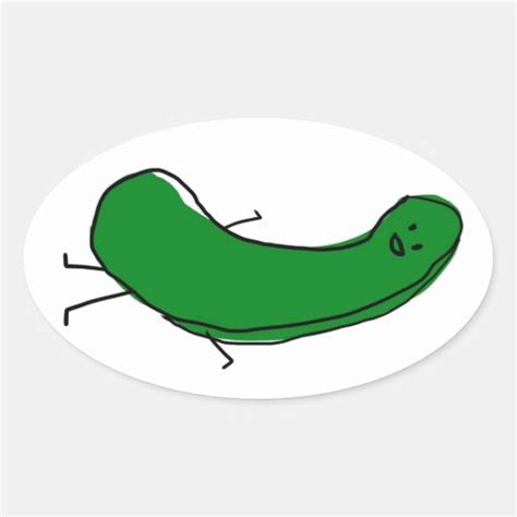 Happy Pickle Oval Sticker | Zazzle