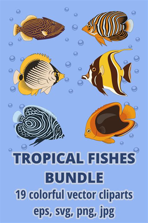 Tropical Fish Cliparts Bundle