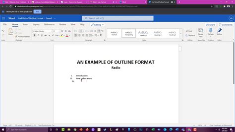 Formatting an Outline using Microsoft Word 365 - YouTube