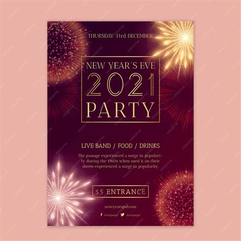 Premium Vector | New year poster template