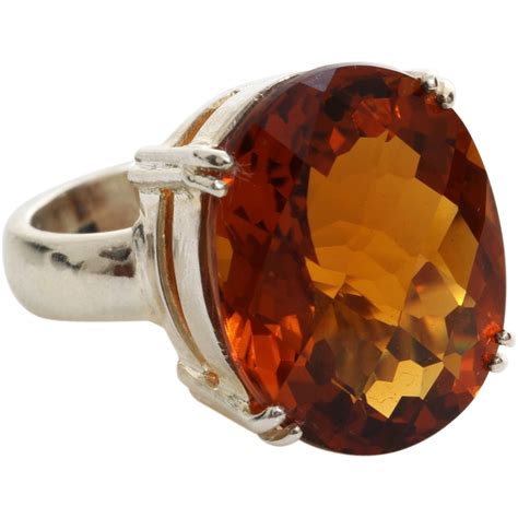 Madeira Citrine Ring | Sterling Silver Cocktail | Vintage Red Brown from thegryphonsnest on Ruby ...
