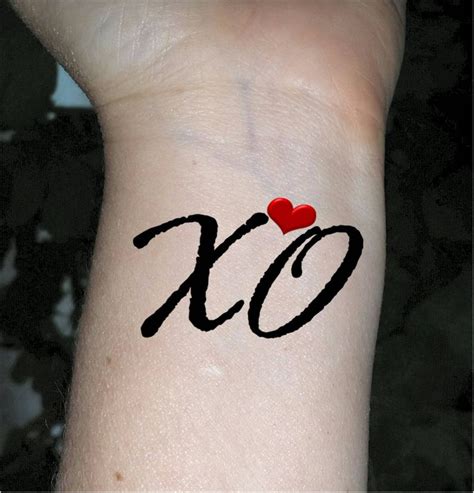 Temporary tattoo XOXO tattoo heart tattoo fake tattoos small | Etsy