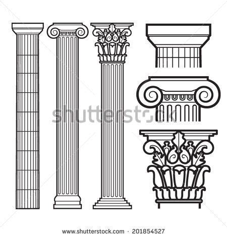 Set of Doric, Ionic and Corinthian Columns | Art grecque antique ...