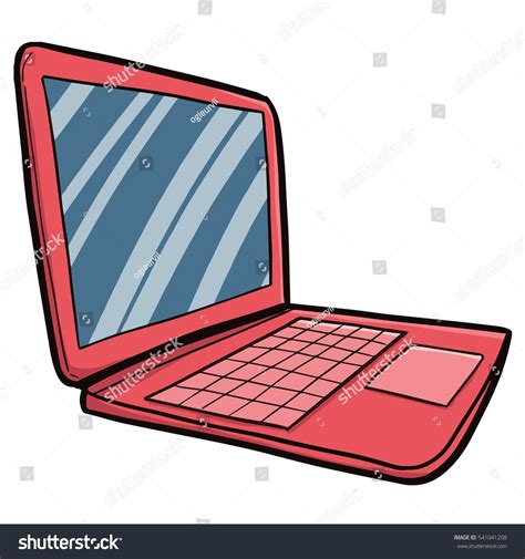 Funny Cartoon Red Pink Notebook Laptop Stock Vector (Royalty Free) 541041208 | Shutterstock