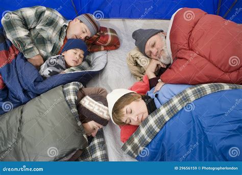 Family Sleeping In Tent stock image. Image of leisure - 29656159