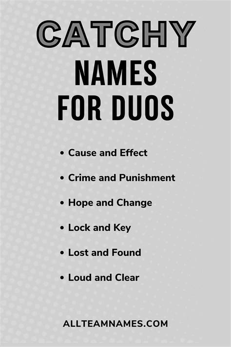 243 Best Duo Names For Team Activities