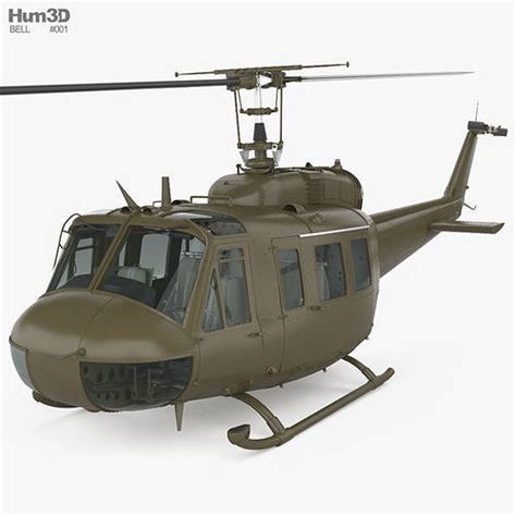 Bell UH-1 Iroquois with HQ interior 3D model | CGTrader