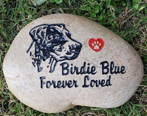 Pet Memorial Stone Any Breed Dog Custom 9/10or 7/8 Stone | Etsy