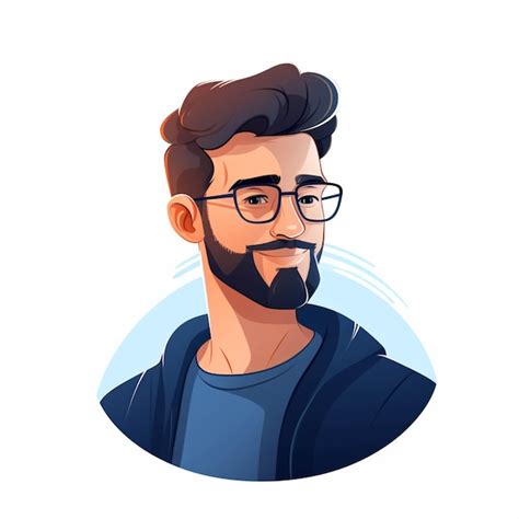 Premium Photo | Cartoon man with glasses and beard in a blue shirt generative ai