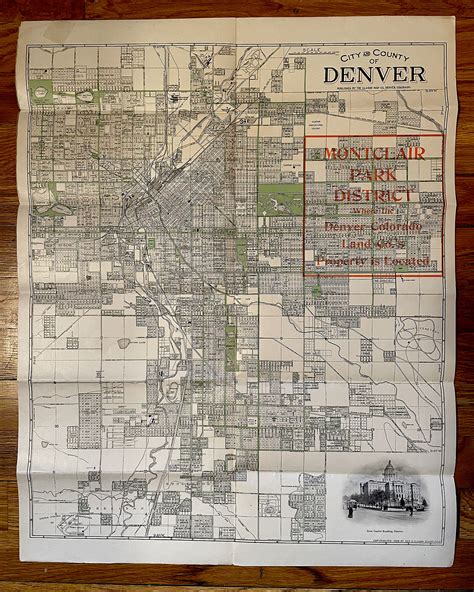 MAP OF THE CITY AND COUNTY OF DENVER, COLORADO 1908 - COLORADO ARTIFACTUAL