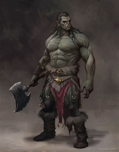 Gharrosh the Half-orc Barbarian, Krzysztof Porchowski Jr | Pathfinder ...