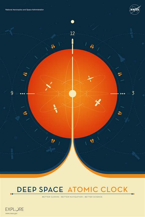 Deep Space Atomic Clock Poster - orange version | NASA Jet Propulsion Laboratory (JPL)