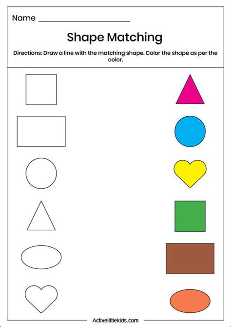 Colors and Shapes Worksheets for Preschoolers - Active Little Kids