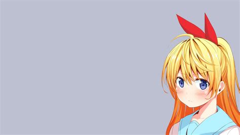 Yellow-haired female anime character with red hair bow HD wallpaper ...