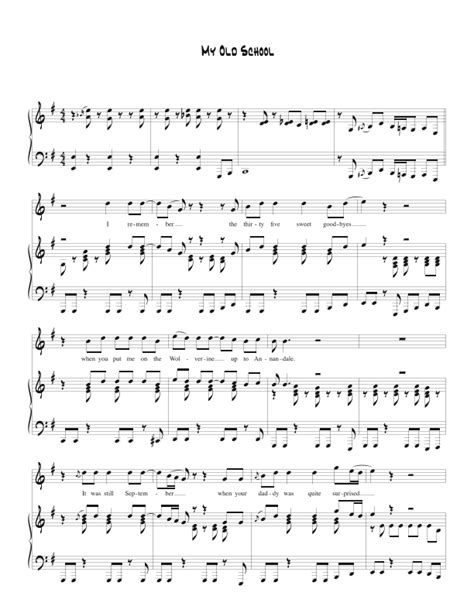 My Old School (arr. Biegler) by Steely Dan Sheet Music for Piano & Vocal at Sheet Music Direct