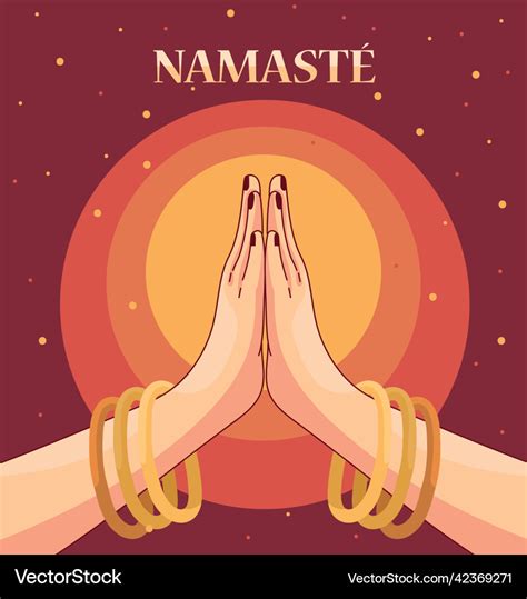 Hands namaste gesture Royalty Free Vector Image